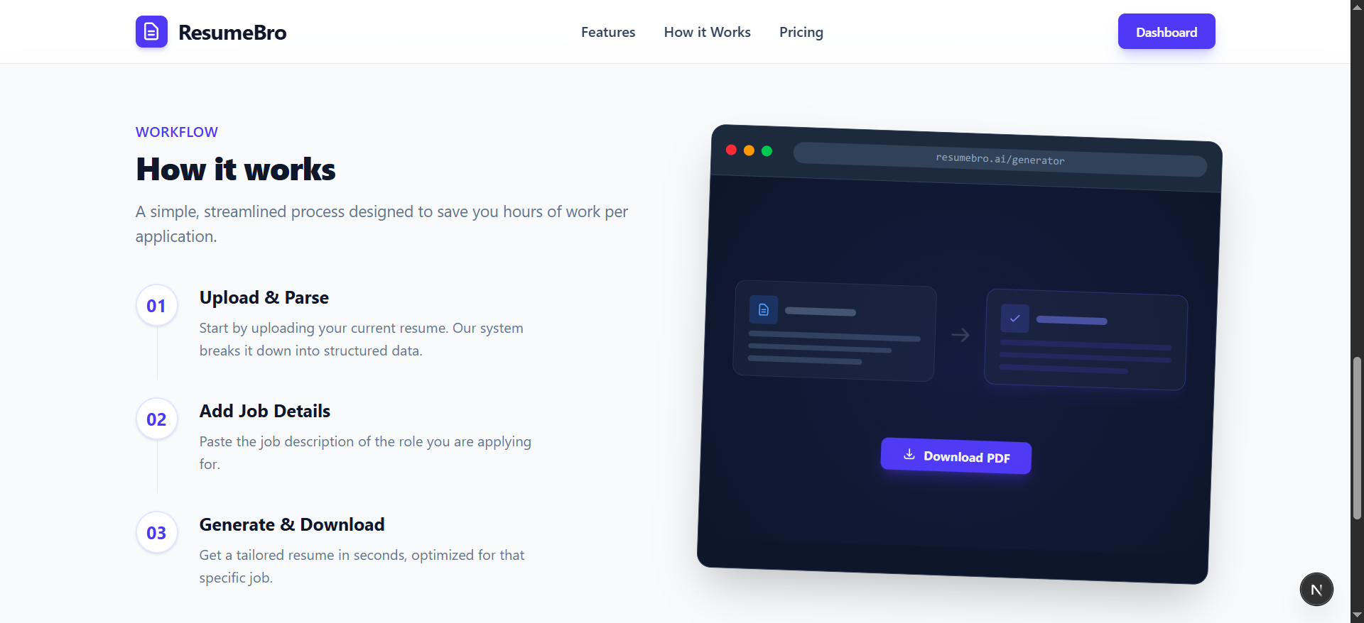 Resume generation process overview